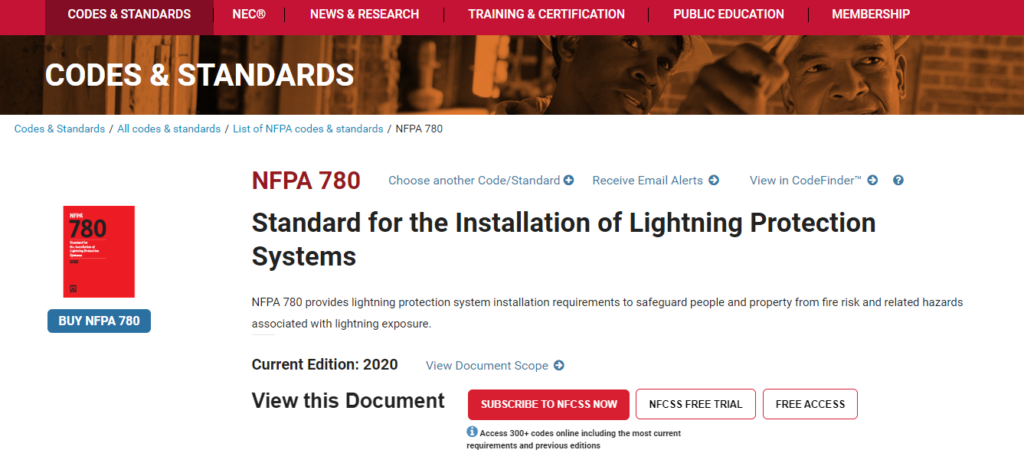 NFPA780闪电保护系统
