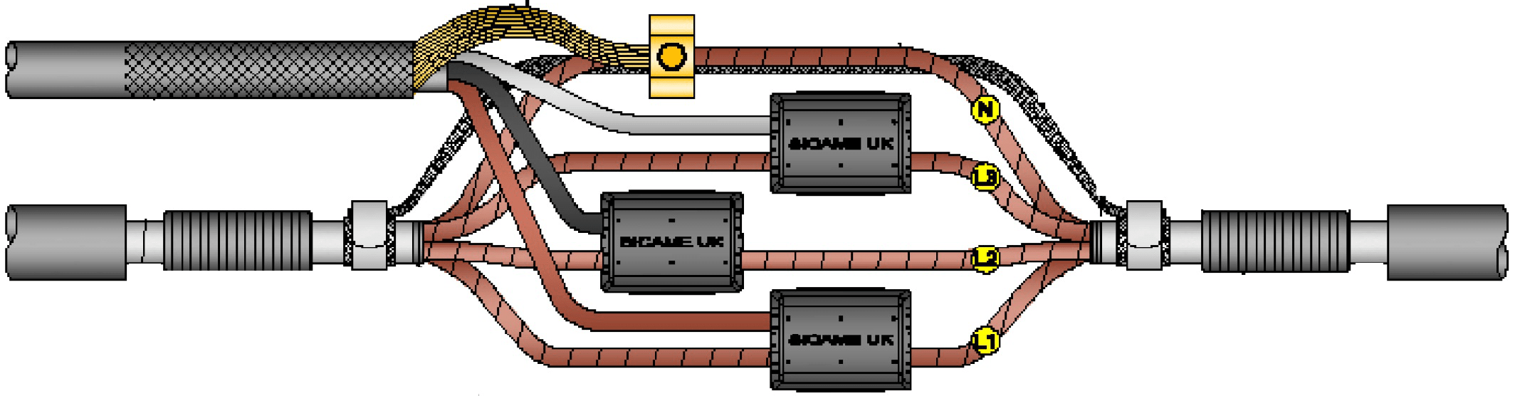 单级或三级服务PILC服务或主16sqm至35sqm服务分机电缆联合